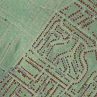 Second close-up of the map of Roslyn, Pennsylvania print showing more streets and buildings