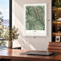 Ross, Allegheny County, Pennsylvania map, 18 x 24 inch print in a white frame in a home office
