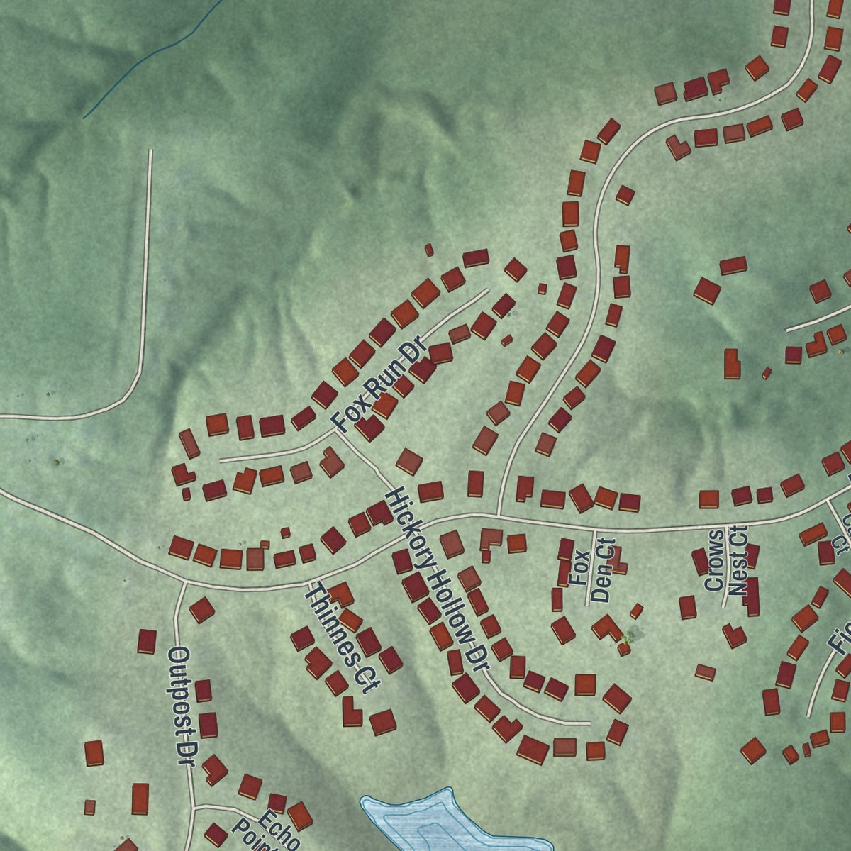 Second close-up of the map of Ross, Ohio print showing more streets and buildings