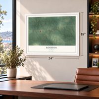 Rosston, Arkansas map, 18 x 24 inch print in a white frame in a home office