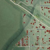 Second close-up of the map of Rossville, Kansas print showing more streets and buildings