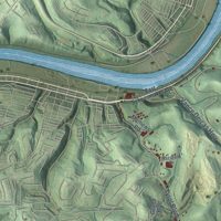 Second close-up of the map of Rostraver, Pennsylvania print showing more streets and buildings