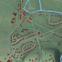 Second close-up of the map of Rothsville, Pennsylvania print showing more streets and buildings