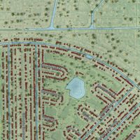 Second close-up of the map of Rotonda, Florida print showing more streets and buildings