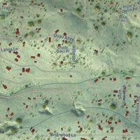 Second close-up of the map of Rough and Ready, California print showing more streets and buildings