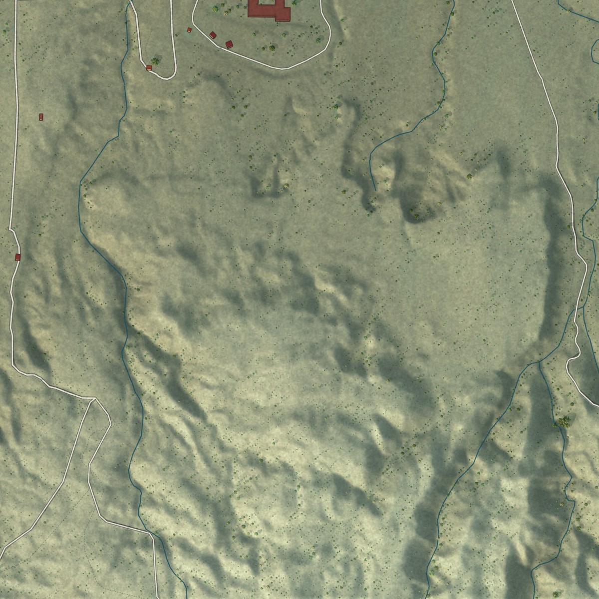 Second close-up of the map of Rough Rock, Arizona print showing more streets and buildings