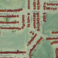 Second close-up of the map of Round Lake Heights, Illinois print showing more streets and buildings