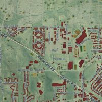 Second close-up of the map of Round Lake, Illinois print showing more streets and buildings