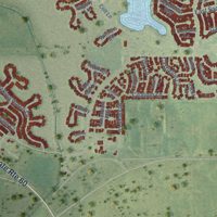 Second close-up of the map of Round Lake Park, Illinois print showing more streets and buildings