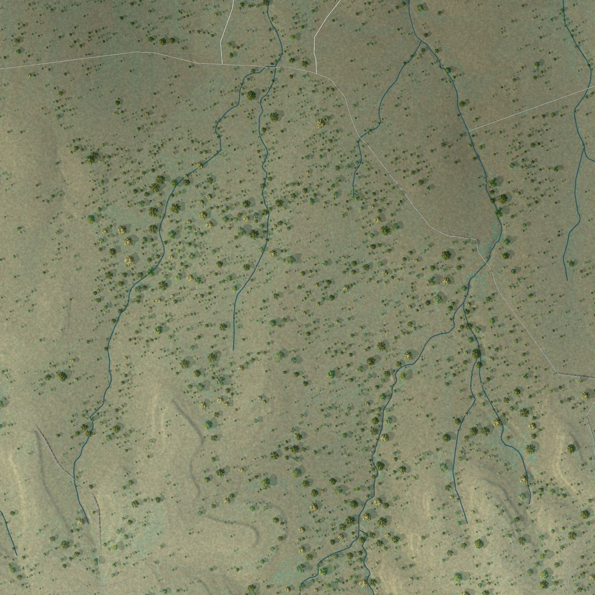 Second close-up of the map of Round Mountain, Texas print showing more streets and buildings