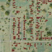 Second close-up of the map of Rouse, California print showing more streets and buildings