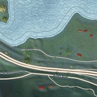 Second close-up of the map of Rowena, Oregon print showing more streets and buildings