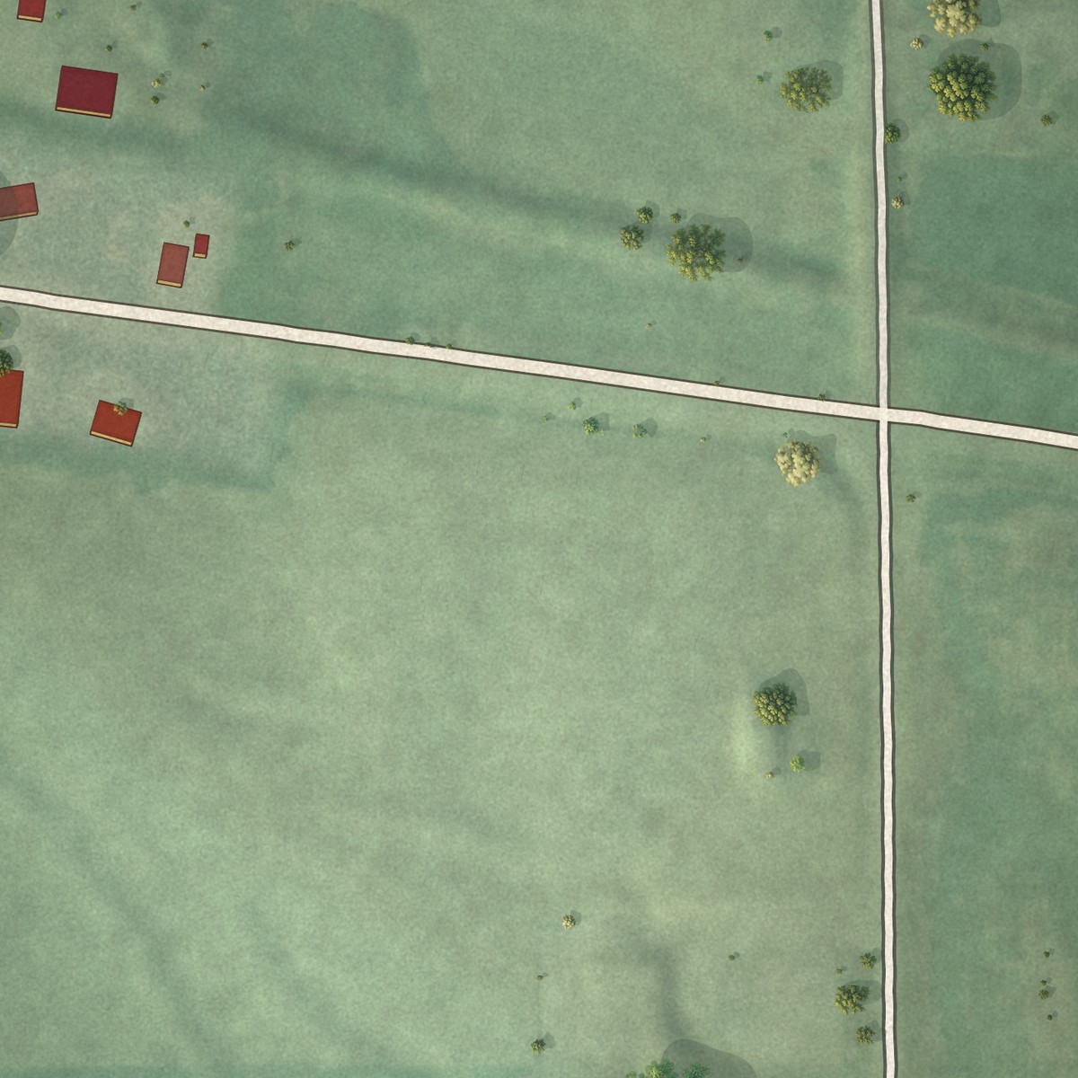 Second close-up of the map of Rowena, South Dakota print showing more streets and buildings