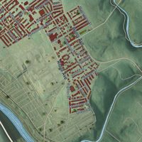 Second close-up of the map of Roxborough, Pennsylvania print showing more streets and buildings