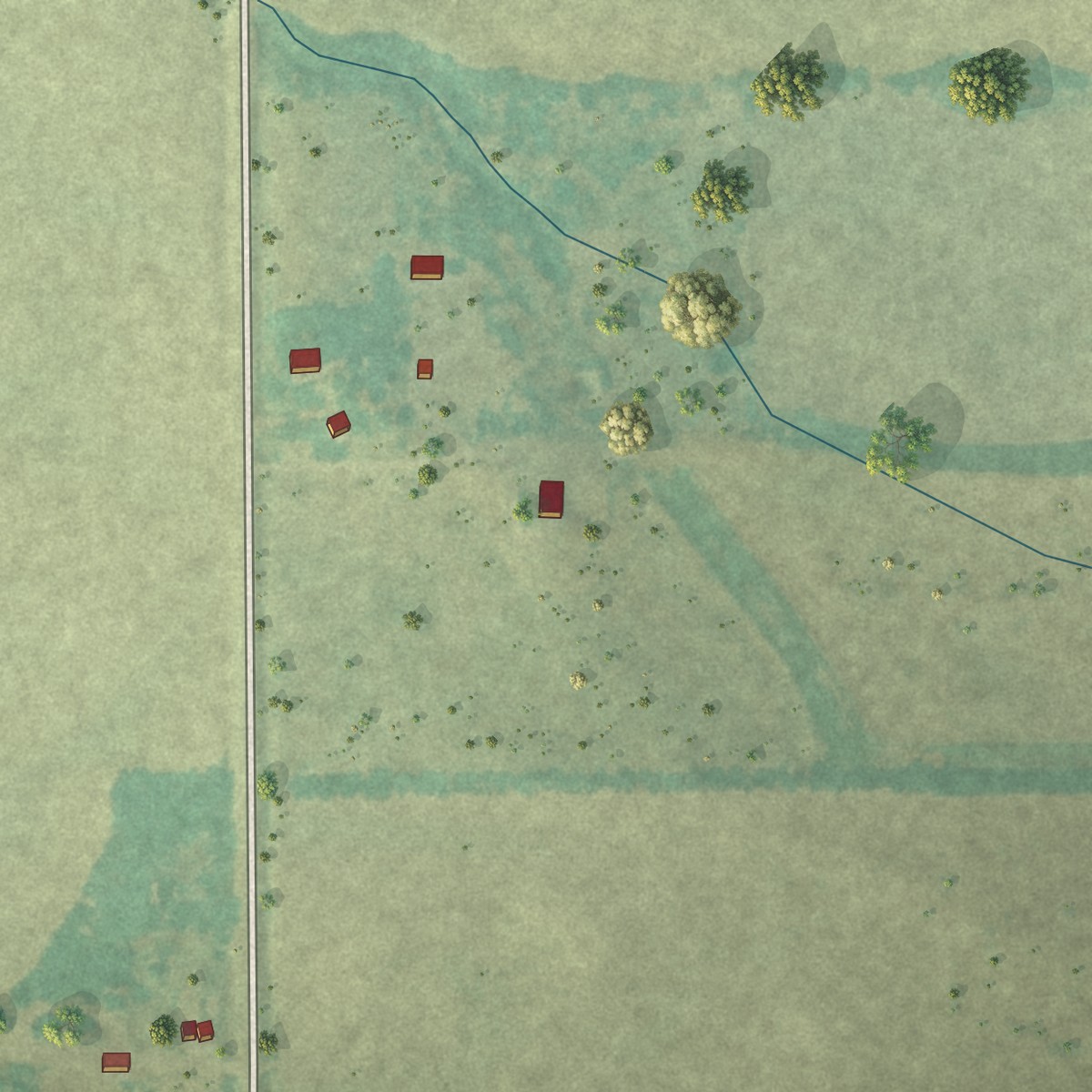 Second close-up of the map of Roxbury, Kansas print showing more streets and buildings