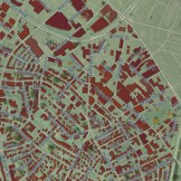 Second close-up of the map of Roxbury, Massachusetts print showing more streets and buildings