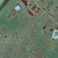 Second close-up of the map of Roxbury, New Jersey print showing more streets and buildings