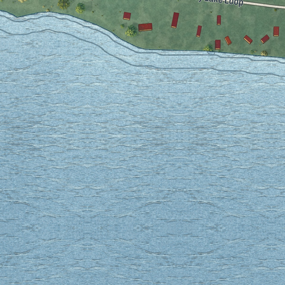 Second close-up of the map of Roy Lake, Minnesota print showing more streets and buildings