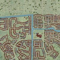 Second close-up of the map of Royal Palm Beach, Florida print showing more streets and buildings
