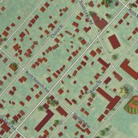 Second close-up of the map of Royersford, Pennsylvania print showing more streets and buildings