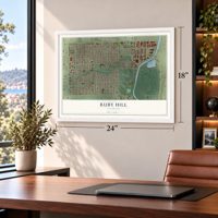 Ruby Hill, Colorado map, 18 x 24 inch print in a white frame in a home office
