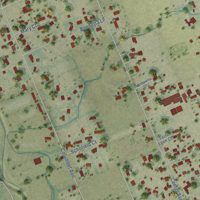 Second close-up of the map of Rucker, California print showing more streets and buildings