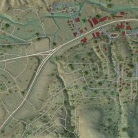 Second close-up of the map of Ruidoso Downs, New Mexico print showing more streets and buildings