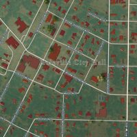 Second close-up of the map of Ruleville, Mississippi print showing more streets and buildings