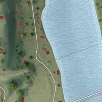 Second close-up of the map of Rulo, Nebraska print showing more streets and buildings