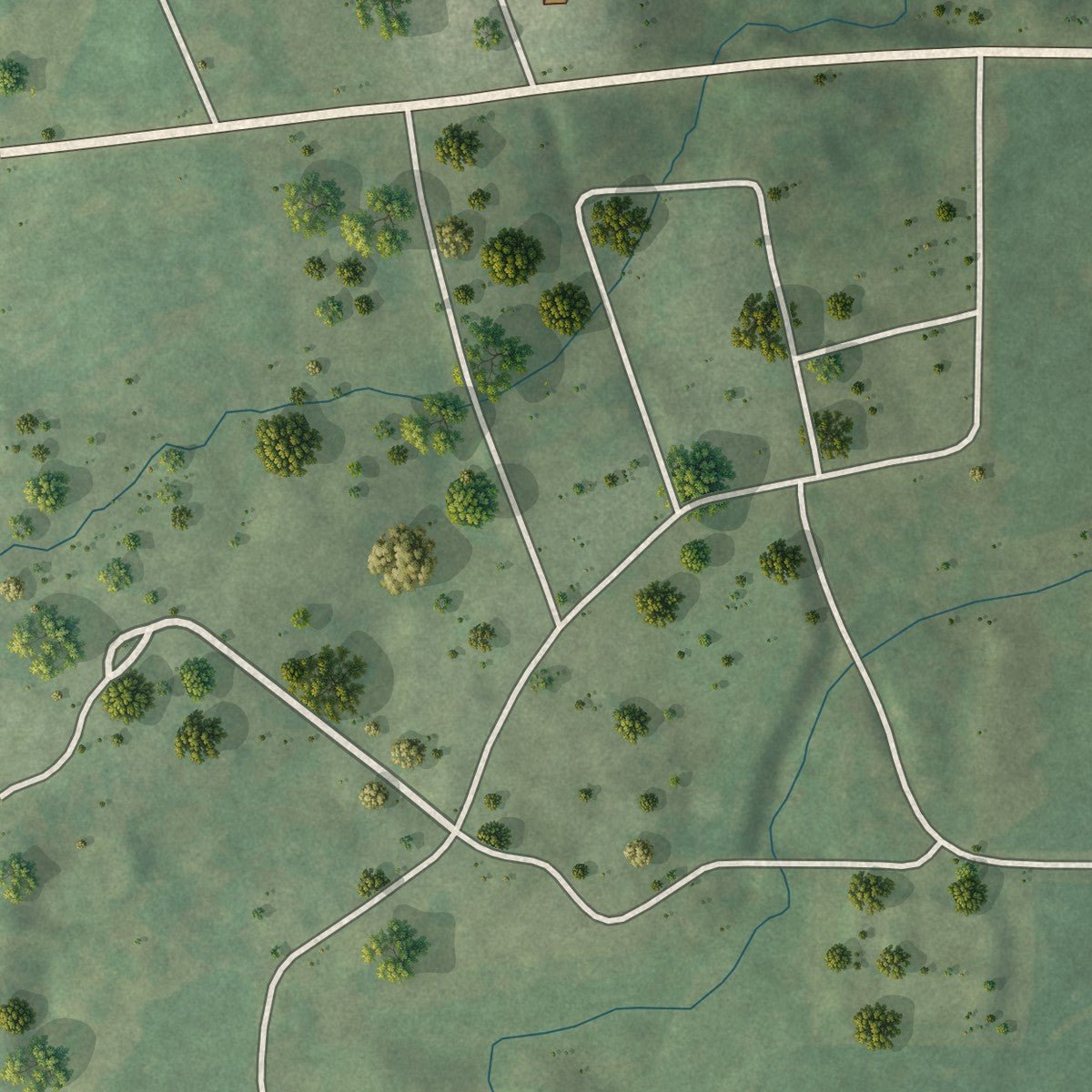 Second close-up of the map of Ruma, Illinois print showing more streets and buildings