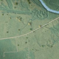 Second close-up of the map of Runnelstown, Mississippi print showing more streets and buildings