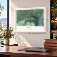 Rupert, Pennsylvania map, 18 x 24 inch print in a white frame in a home office