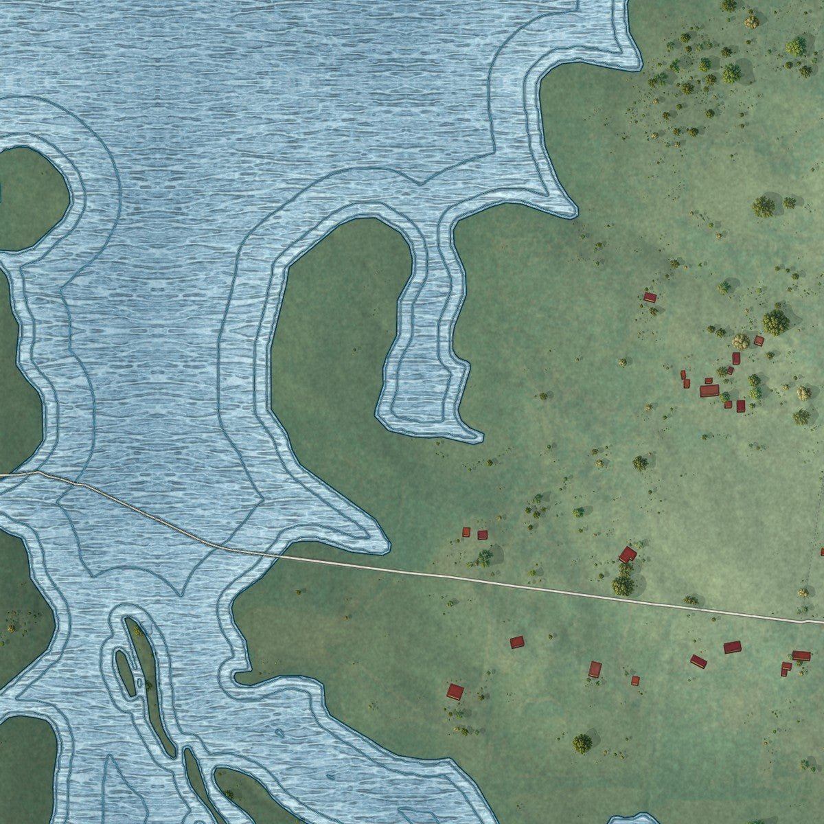 Second close-up of the map of Rural Hill, Tennessee print showing more streets and buildings