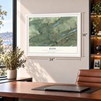 Rush, Schuylkill County, Pennsylvania map, 18 x 24 inch print in a white frame in a home office