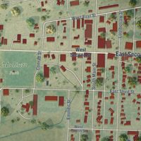 Second close-up of the map of Rushville, Nebraska print showing more streets and buildings