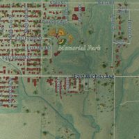 Second close-up of the map of Russell, Kansas print showing more streets and buildings