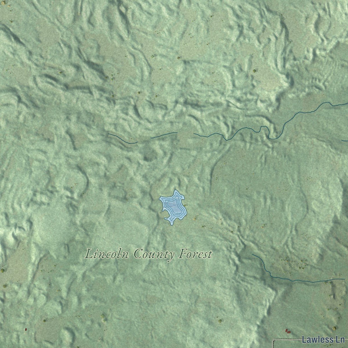 Second close-up of the map of Russell, Lincoln County, Wisconsin print showing more streets and buildings