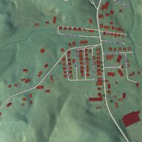 Second close-up of the map of Russellton, Pennsylvania print showing more streets and buildings