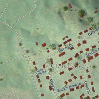 Second close-up of the map of Russellville, Tennessee print showing more streets and buildings