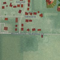 Second close-up of the map of Russia, Ohio print showing more streets and buildings