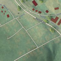 Second close-up of the map of Ruth, North Carolina print showing more streets and buildings