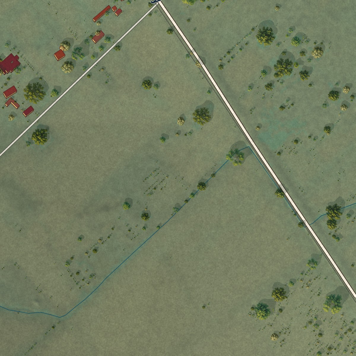 Second close-up of the map of Rutherford, California print showing more streets and buildings