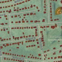 Second close-up of the map of Rutherford, Pennsylvania print showing more streets and buildings