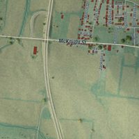 Second close-up of the map of Rutherford, Tennessee print showing more streets and buildings