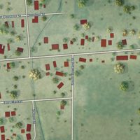 Second close-up of the map of Rutland, Illinois print showing more streets and buildings