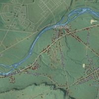 Second close-up of the map of Rutland, New York print showing more streets and buildings