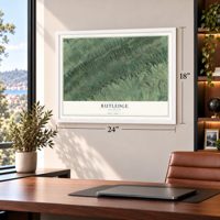 Rutledge, Tennessee map, 18 x 24 inch print in a white frame in a home office