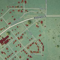 Second close-up of the map of Ryan, Oklahoma print showing more streets and buildings