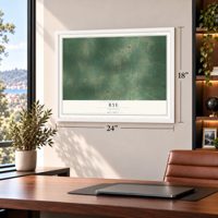 Rye, Arkansas map, 18 x 24 inch print in a white frame in a home office