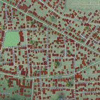 Second close-up of the map of Sabana Seca, Puerto Rico print showing more streets and buildings